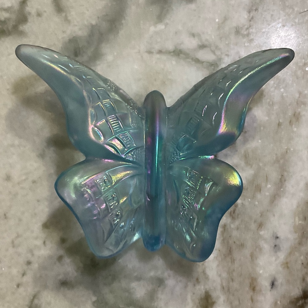 Fenton Blue Iridescent Butterfly